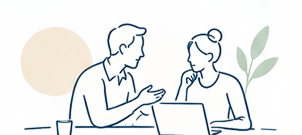 Coaching en présentiel, autour d'une situation managériale concrète.