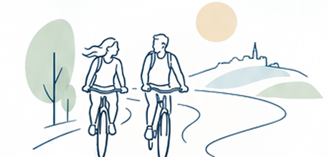 Coaching à vélo, en mouvement et hors du cadre habituel.